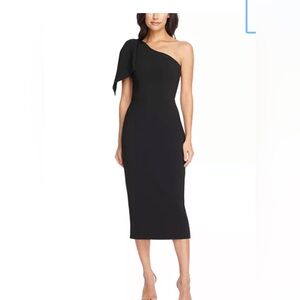Dress the Population Black One-Shoulder Midi Dress
